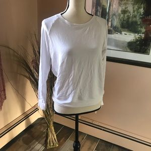 Beyond Yoga white mesh crew neck pullover